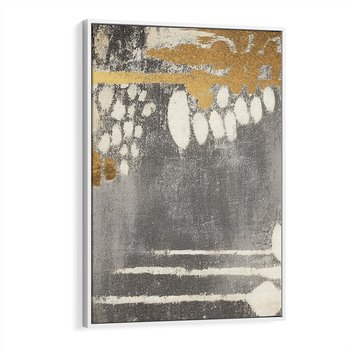 Obraz w ramie 50x70 - Malowane impresje zmysłów - abstrakcyjne plamy, linie - rama biała