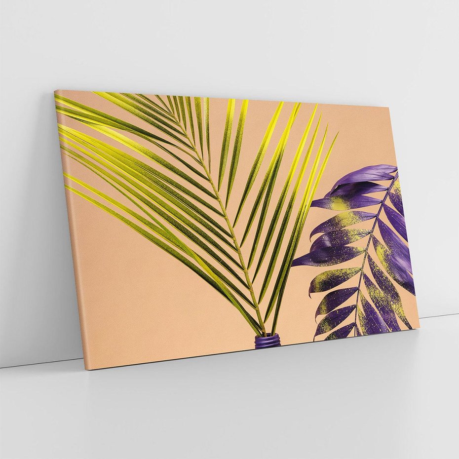 Obraz na płótnie 120x80 - Delikatne Piękno - palma, pastele