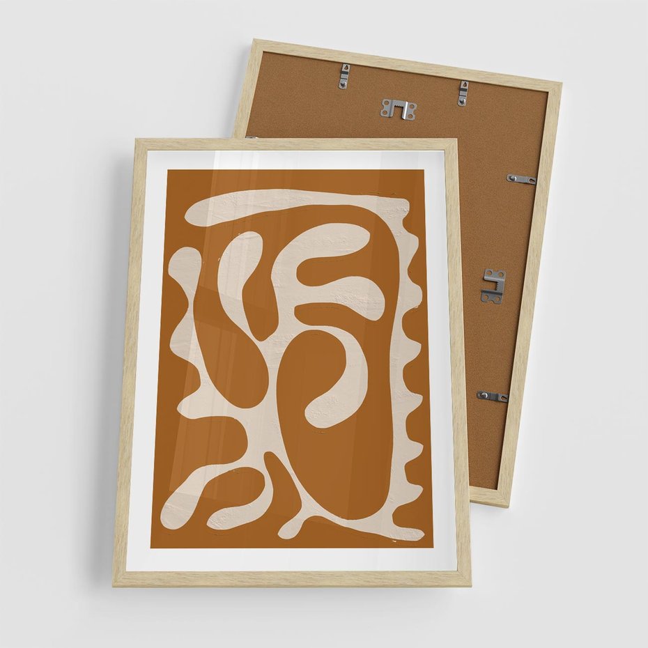 Plakat w ramie 50x70 - Wnętrza Akwarelowej Wyobraźni - abstrakcyjny obraz, plakat - rama drewno