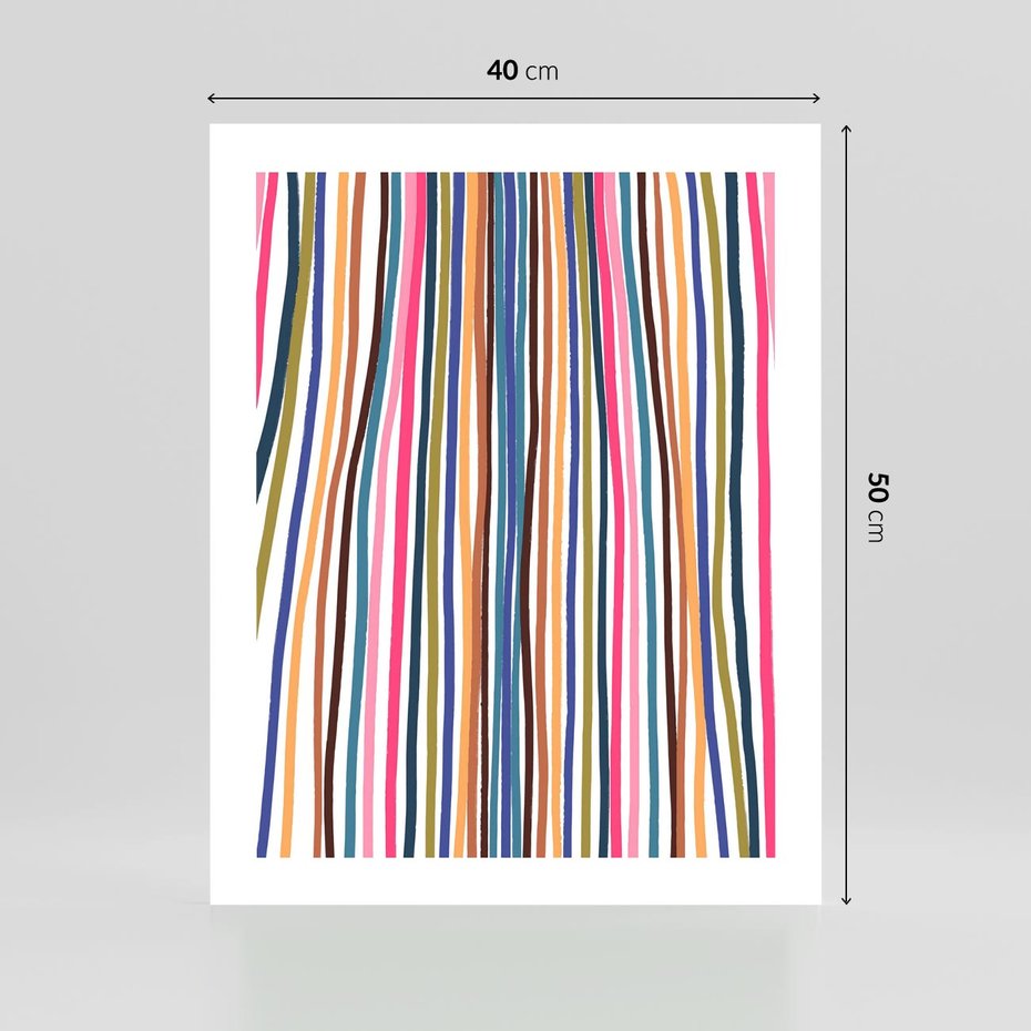 Plakat bez ramy 40x50 - Energetyczne Nurtujące - kolorowe wzory, tęczowe żywe kolory