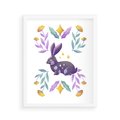 Plakat w ramie 40x50 - Boho Wiatr - boho plakat, królik - rama biała