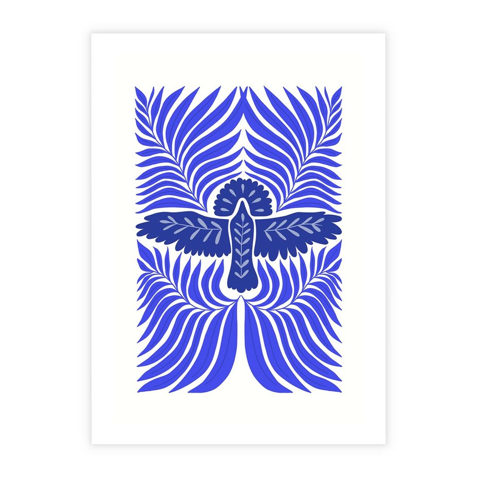 Plakat bez ramy 40x50 - Etniczne Rekwizyty - etniczne roślinne wzory, granat