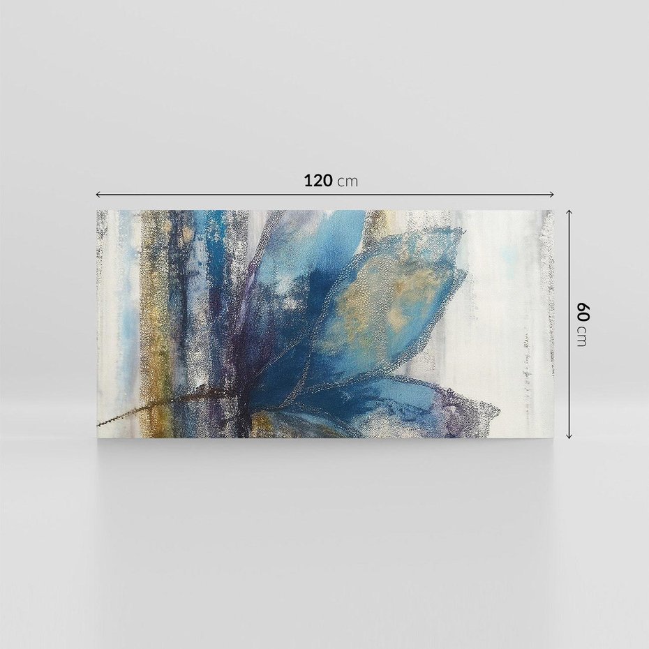 Obraz na płótnie 120x60 - Tekstura Kwiatu - olejny obraz, niebieski kwiat