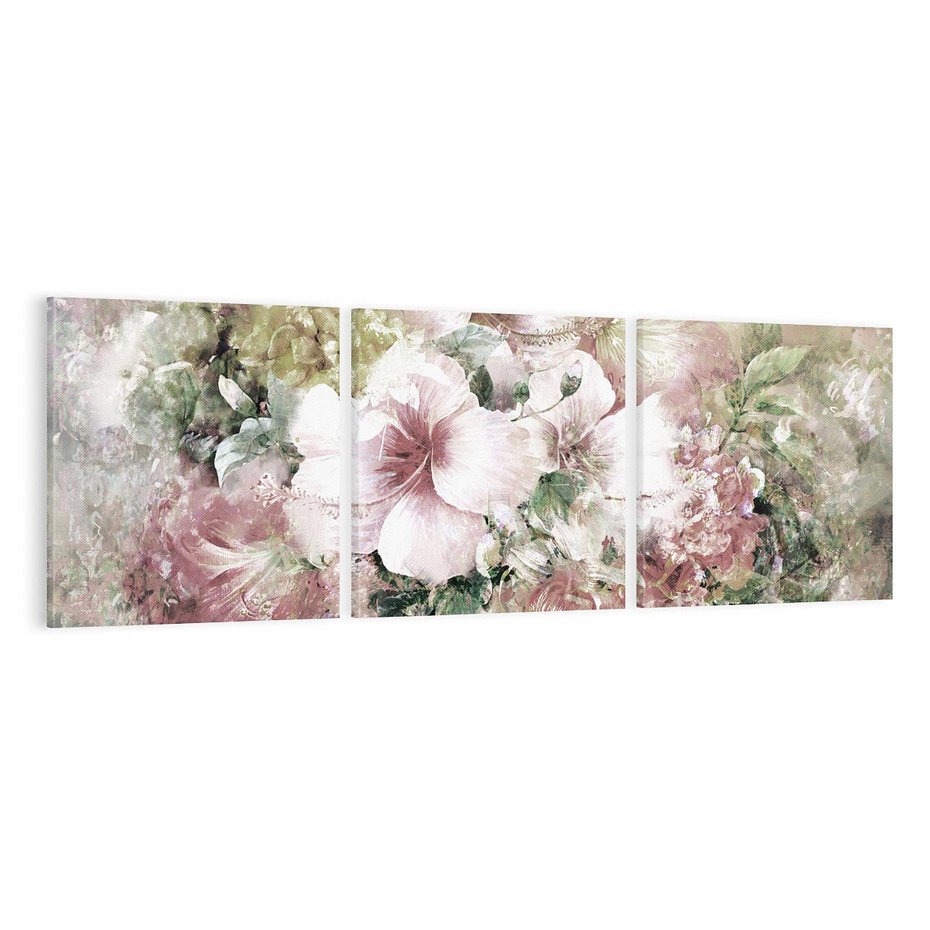 Obraz na płótnie 120x40 - Piękno natury na płótnie - kwiaty, olejne