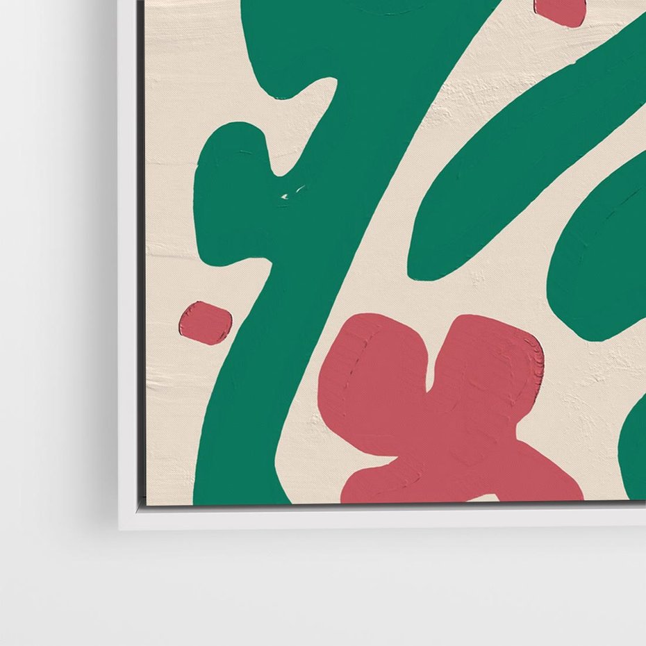 Obraz w ramie 50x50 - Boho Widoki - abstrakcyjny obraz, plakat - rama biała