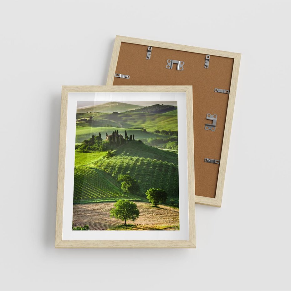 Plakat w ramie 40x50 - Pejzaż Widoczek - widoczek, pejzaż - rama drewno