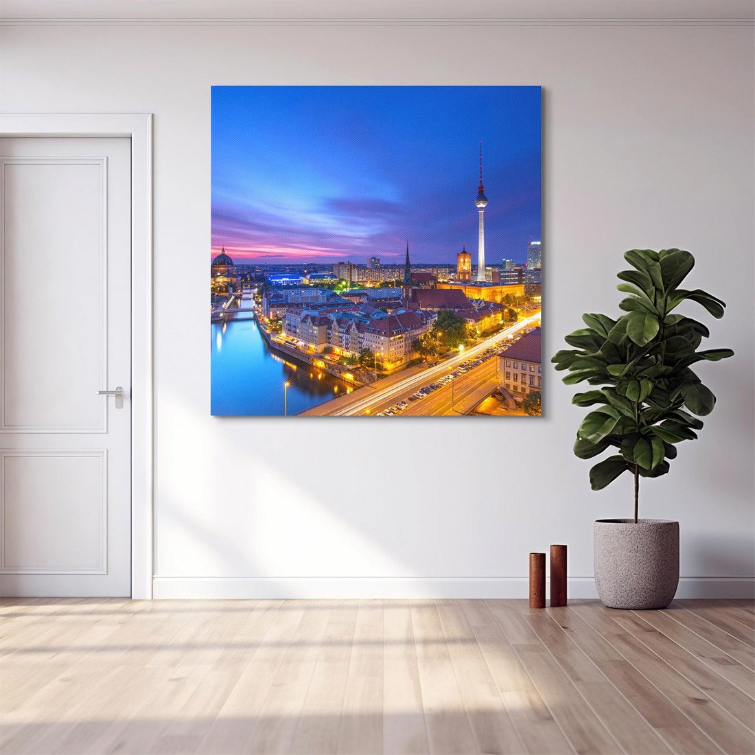 Obraz na płótnie 70x70 - Miasto nocą - tajemnicza atmosfera - Miasto, noc