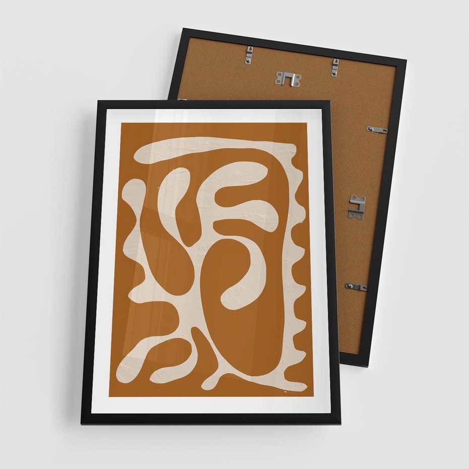 Plakat w ramie 50x70 - Wnętrza Akwarelowej Wyobraźni - abstrakcyjny obraz, plakat - rama czarna