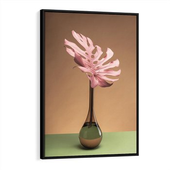 Obraz w ramie 50x70 - Wyjątkowy monstera - monstera, liść - rama czarna