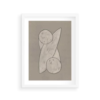 Plakat w ramie 40x50 - Zaklęte Anomalie - nowoczesna geometryczna sztuka, loftowe wnętrze - rama biała