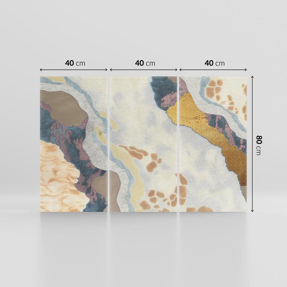 Obraz na płótnie 120x80 - Melancholijne oddechy pędzla - abstrakcyjne formy, zgaszone kolory