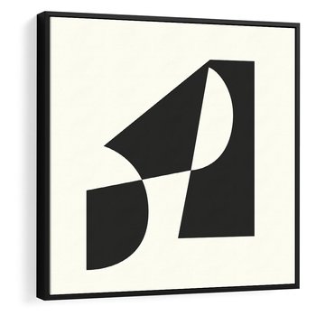 Obraz w ramie 50x50 - Rozświetlony Cień - abstrakcyjna sztuka, geometria - rama czarna