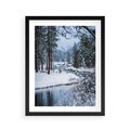 Plakat w ramie 40x50 - Śnieżne cuda - zima, las - rama czarna