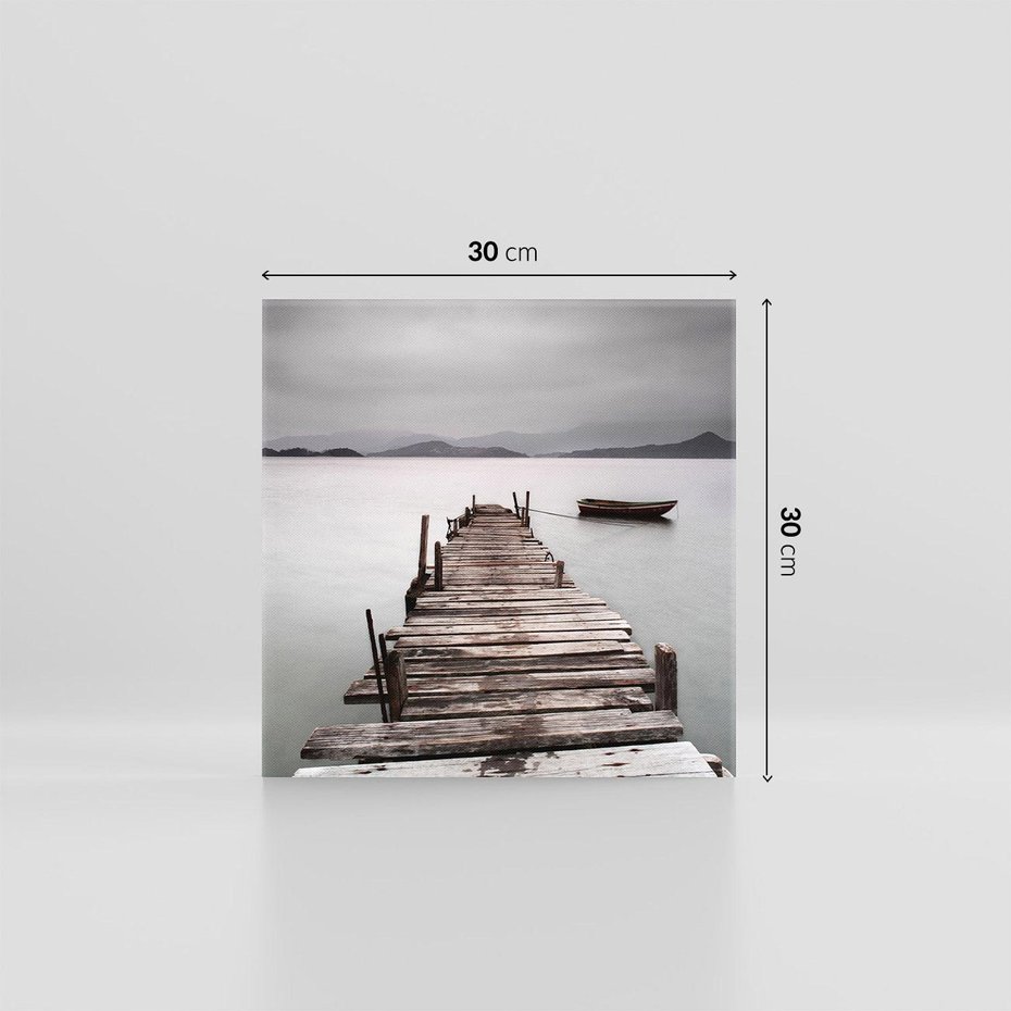 Obraz na płótnie 30x30 - Spokój nad Jeziorem - pomost, jezioro