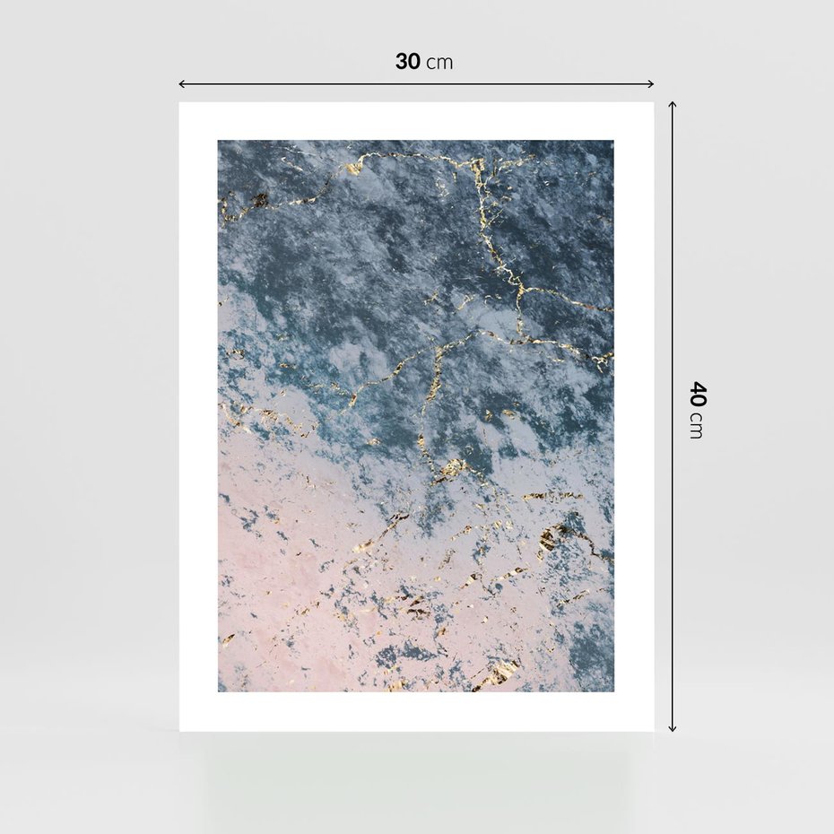 Plakat bez ramy 30x40 - Elegancja i Wyrafinowanie - marmur, złoto