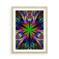 Plakat w ramie 50x70 - Witrażowa magia na płótnie - witraż, sztuka - rama drewno