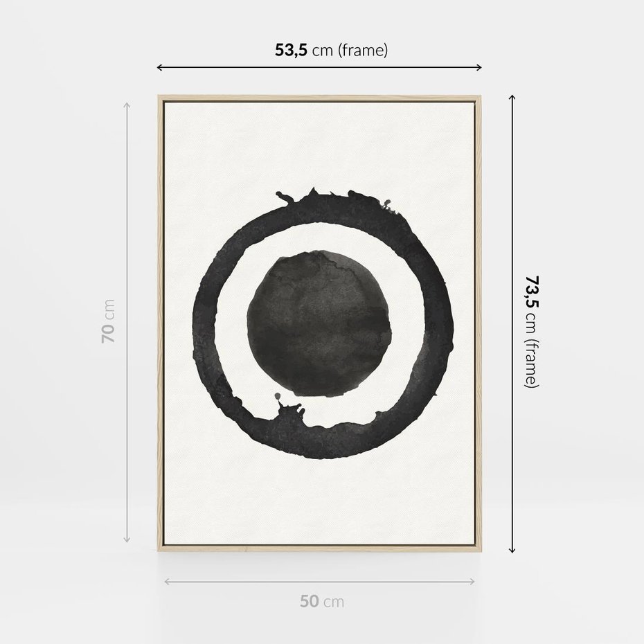 Obraz w ramie 50x70 - Harmonijne Emocje - abstrakcyjne plamy okręgi, akwarelowe - rama drewno