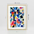 Plakat w ramie 30x40 - Księga Akwarelowych Przeniknięć - abstrakcyjny obraz, różne kolorowe kształty - rama drewno