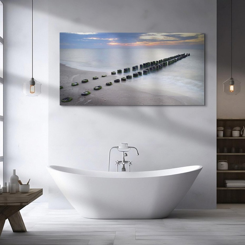 Obraz na płótnie 120x60 - Plaża Morskiej Błogości - plaża, morze