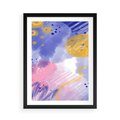 Plakat w ramie 50x70 - Rozbijające Plamy - abstrakcyjny plakat, pastelowe kolory - rama czarna