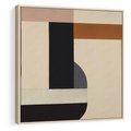 Obraz w ramie 80x80 - Nowoczesne Brązy - geometryszne pasy, nowoczesny styl - rama drewno