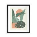 Plakat w ramie 40x50 - Abstrakcyjne Tropiki - liście, rośliny tropikalne w graficznym stylu - rama czarna