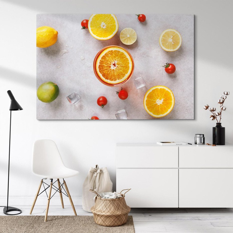 Obraz na płótnie 100x70 - Cytryny Pomarańczowy Zestaw - cytryny, pomarańcze