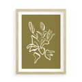 Plakat w ramie 50x70 - Przenikające Barwy - abstrakcyjna roślina, kwiaty - rama drewno