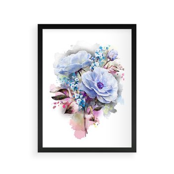 Plakat w ramie 30x40 - Kolorowa Ekspresja - kwiaty, graficzne - rama czarna