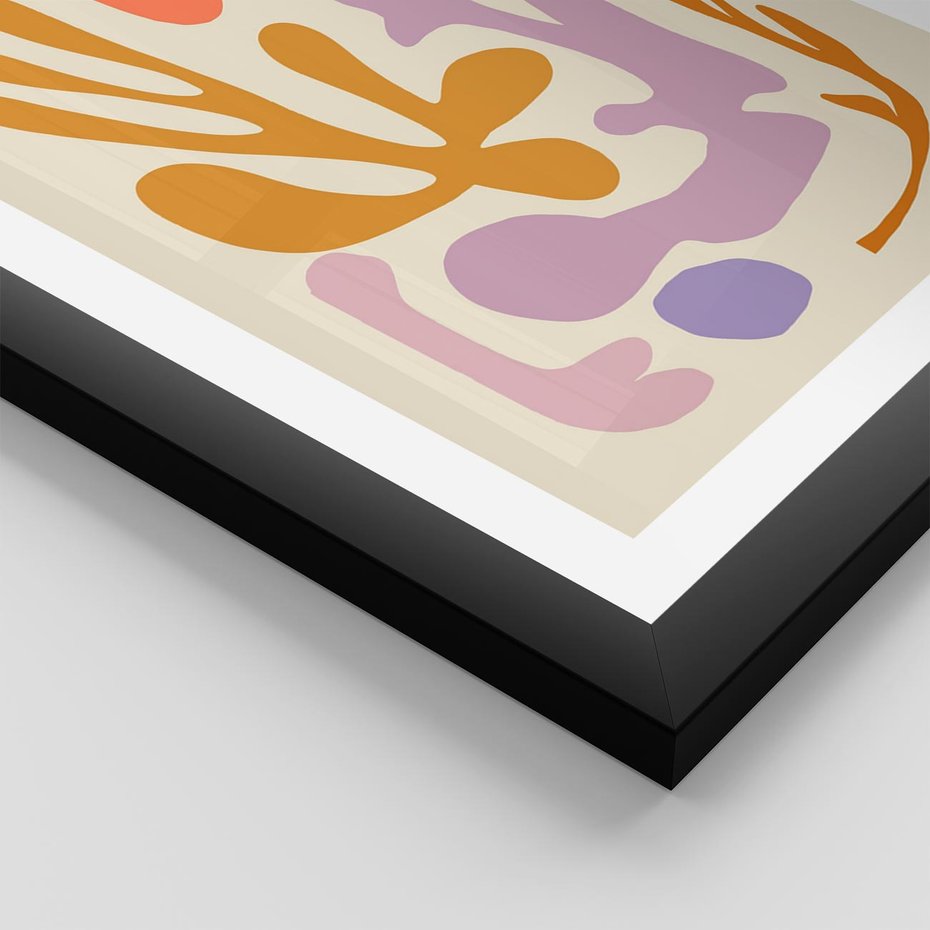 Plakat w ramie 50x70 - Ekspresjonistyczne Impulsy - abstrakcyjny obraz, pastelowe kolory - rama czarna