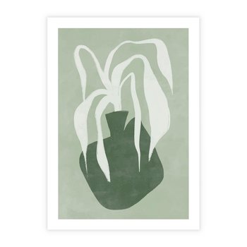 Plakat bez ramy 30x40 - Zieleń Pulsującego Spokoju - zielona abstrakcja, zgaszona zieleń