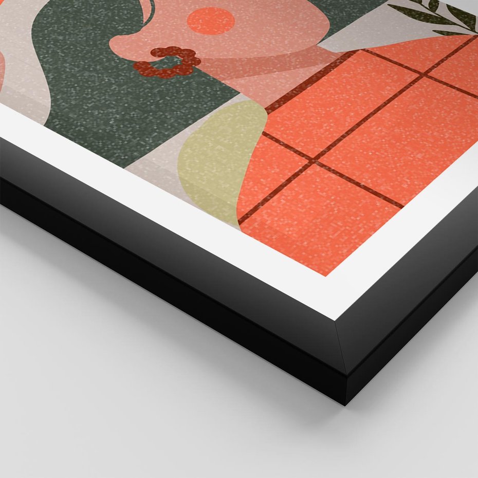 Plakat w ramie 50x70 - Kobiecy Portret Duszy - nowoczesny plakat, styl retro - rama czarna