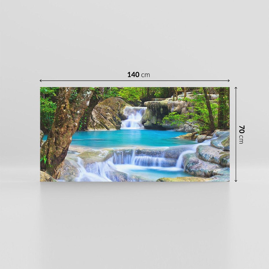 Obraz na płótnie 140x70 - Siła Rzeki i Urok Wodospadu - rzeka, wodospad