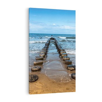 Obraz na płótnie 80x120 - Falochron na brzegu morza - falochron, morze