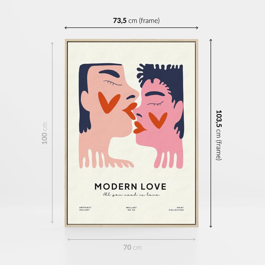 Obraz w ramie 70x100 - Miłość w Kompozycji - miłość, para zakochanych - rama drewno