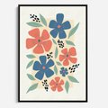 Obraz w ramie 50x70 - Kolorowe liście tęsknot - minimalistyczny plakat, grafika - rama czarna
