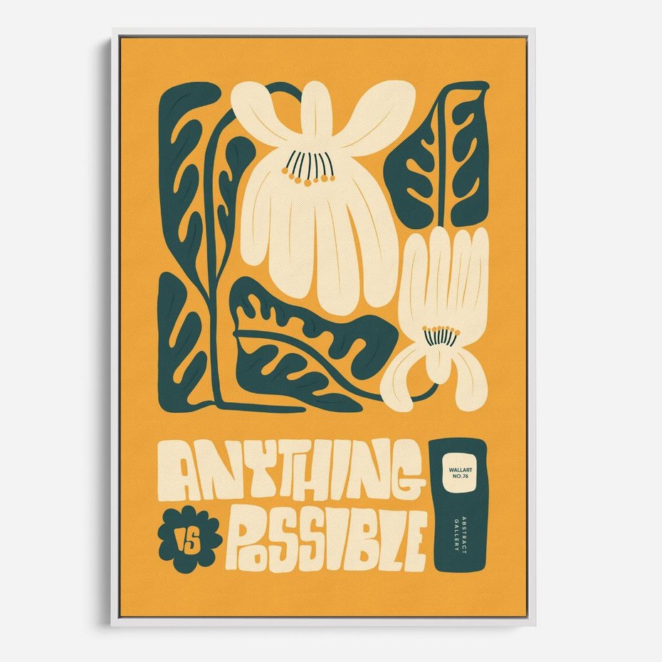 Obraz w ramie 50x70 - Impulsy Harmonii - kwiaty, nowoczesny plakat - rama biała