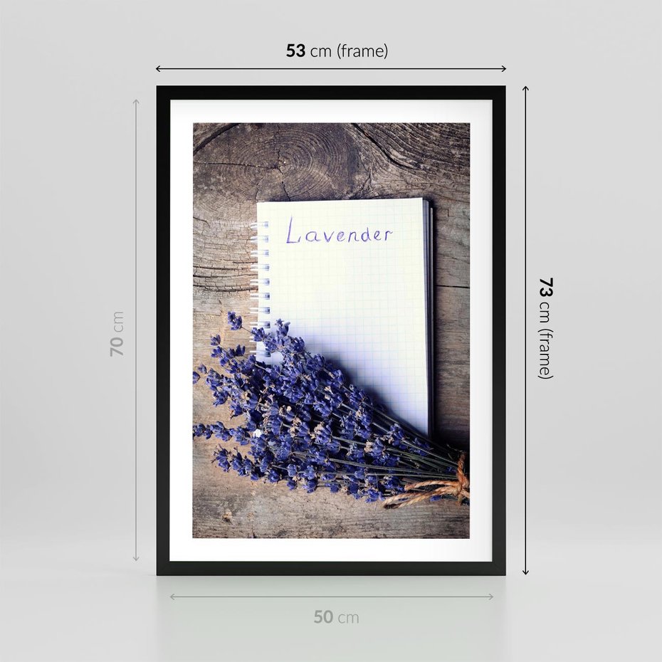 Plakat w ramie 50x70 - Lawendowa Magia - lawenda, fiolet - rama czarna
