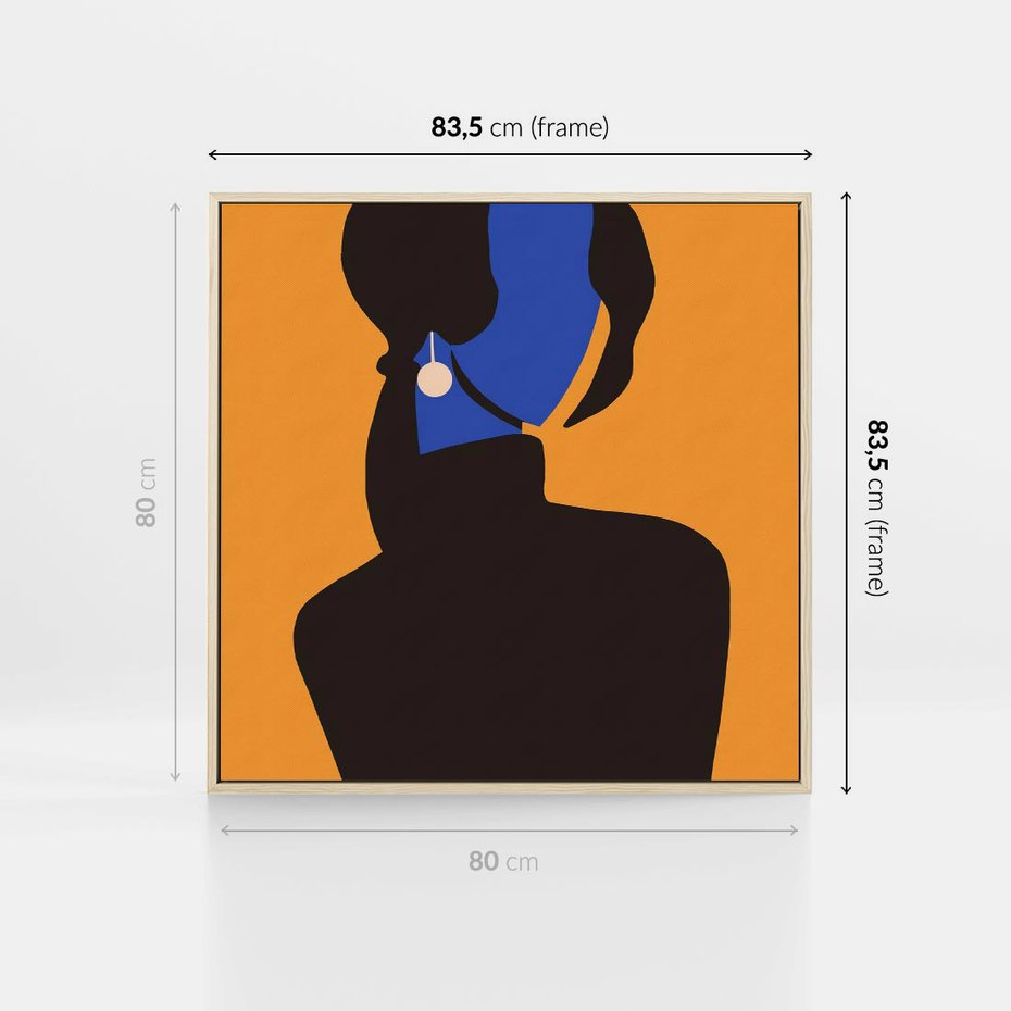 Obraz w ramie 80x80 - Transformacja Form - sztuka nowoczesna, plakat - rama drewno