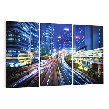 Obraz na płótnie 120x80 - Nocne Światła Miasta - noc, miasto