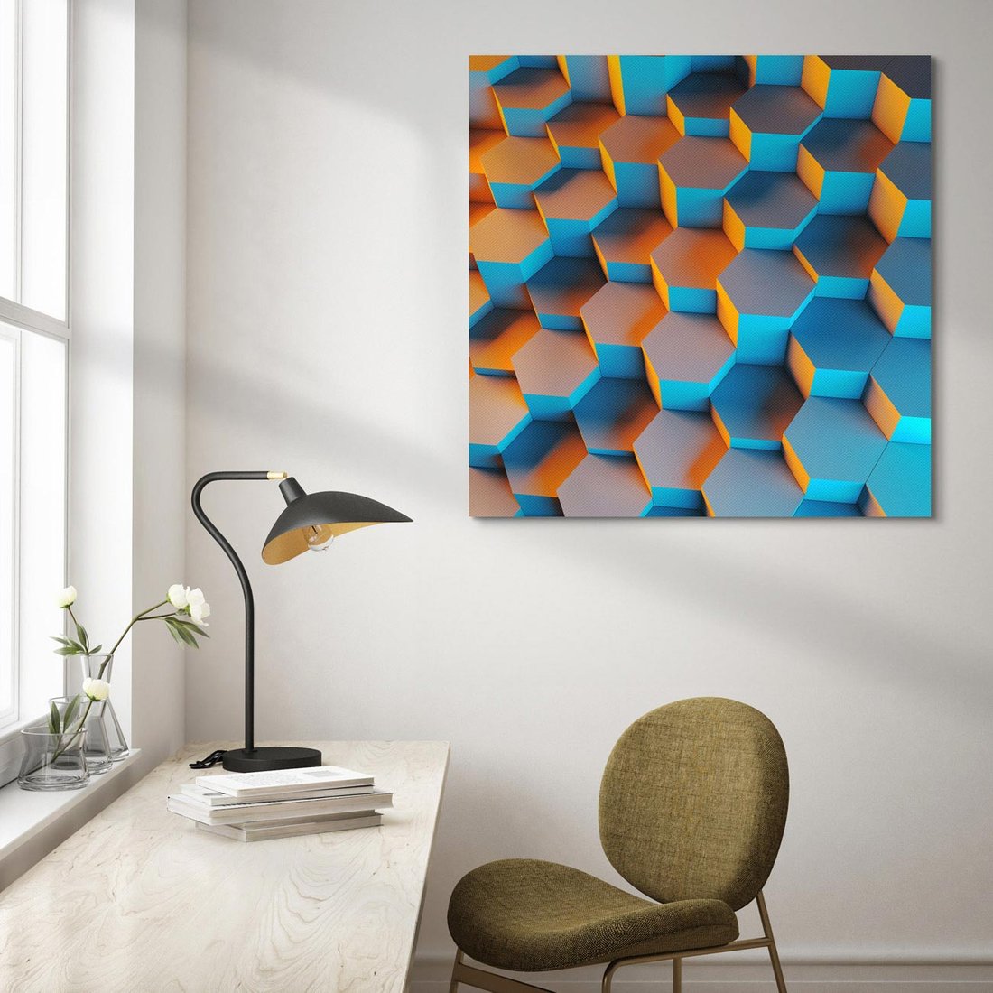 Obraz na płótnie 50x50 - Trójwymiarowa Gra - geometryczna, 3D