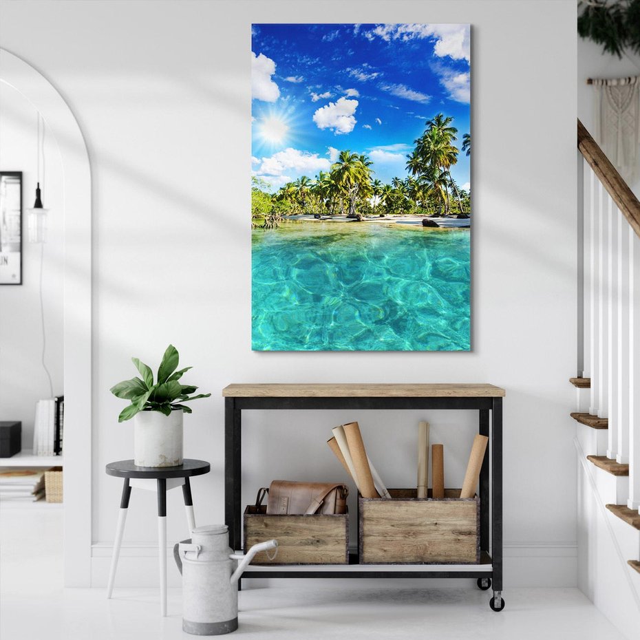 Obraz na płótnie 70x100 - Rajskie wakacje na plaży - plaża, wakacje