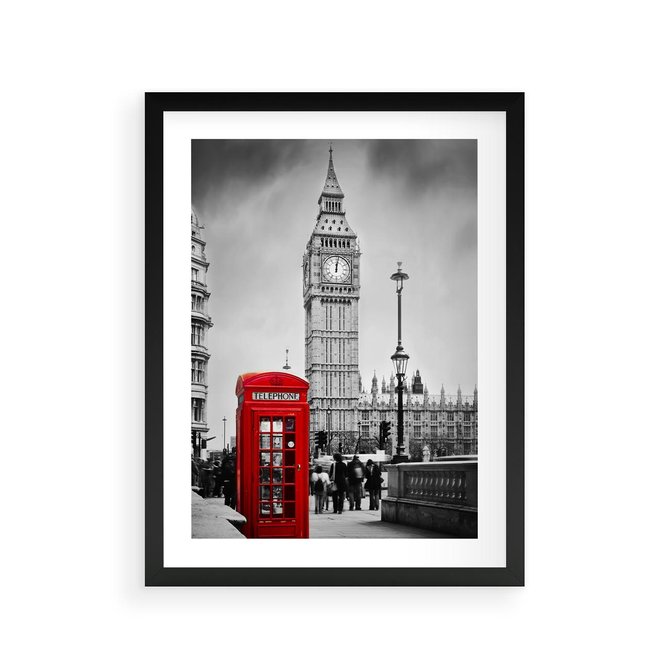 Plakat w ramie 30x40 - Ikoniczny Big Ben w Londynie - Big Ben, Londyn - rama czarna