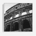 Obraz w ramie 50x50 - Koloseum w Czarnej Bieli - antyczna architektura, koloseum - rama biała