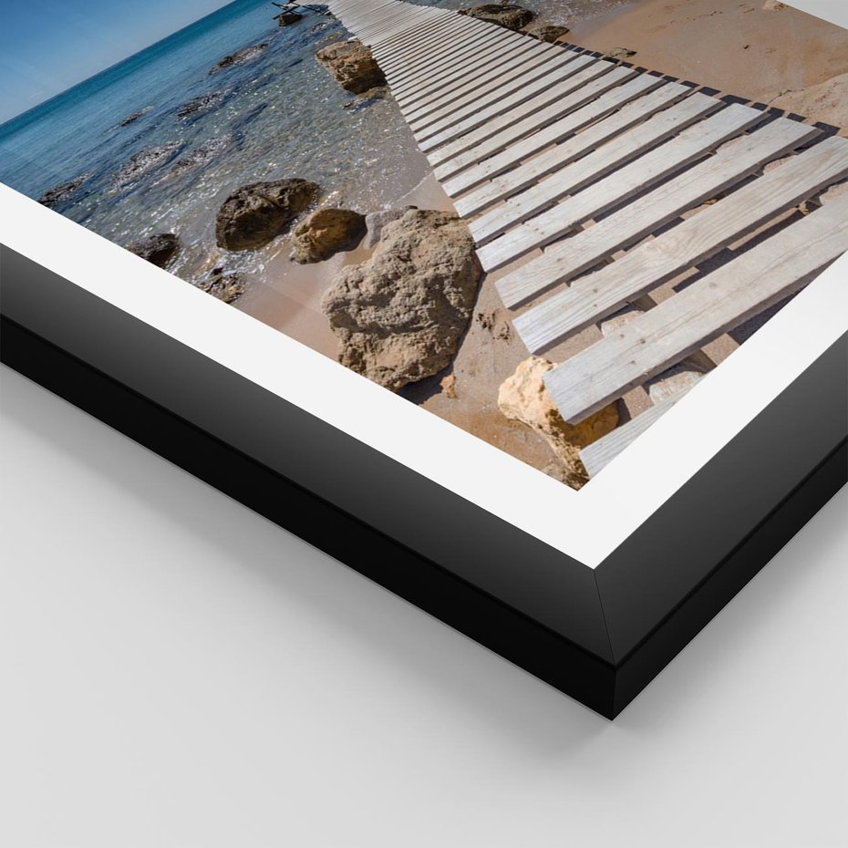 Plakat w ramie 40x50 - Oaza spokoju - plaża, morze - rama czarna