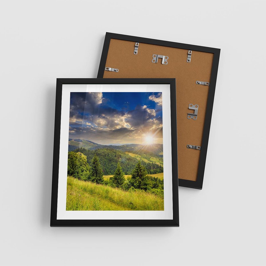 Plakat w ramie 40x50 - Pejzaż w perspektywie - pejzaż, perspektywa - rama czarna