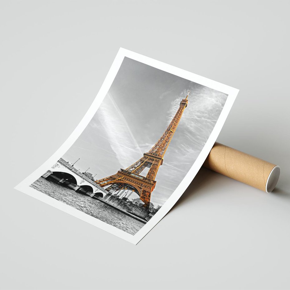 Plakat bez ramy 50x70 - Echa Wieży Eiffla - wieża, Eiffla