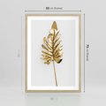 Plakat w ramie 50x70 - Ponadczasowy Urok - złote, liście - rama drewno