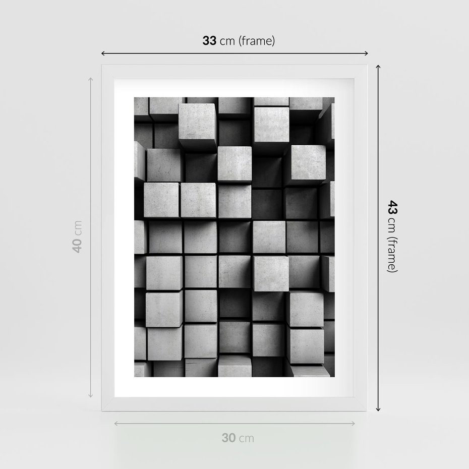 Plakat w ramie 30x40 - Geometryczne Elegancje - nowoczesny, geometryczny - rama biała