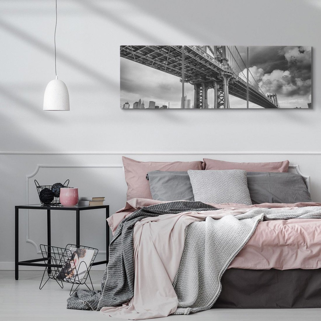 Obraz na płótnie 120x40 - Most nad nowojorską panoramą - most, Nowy York
